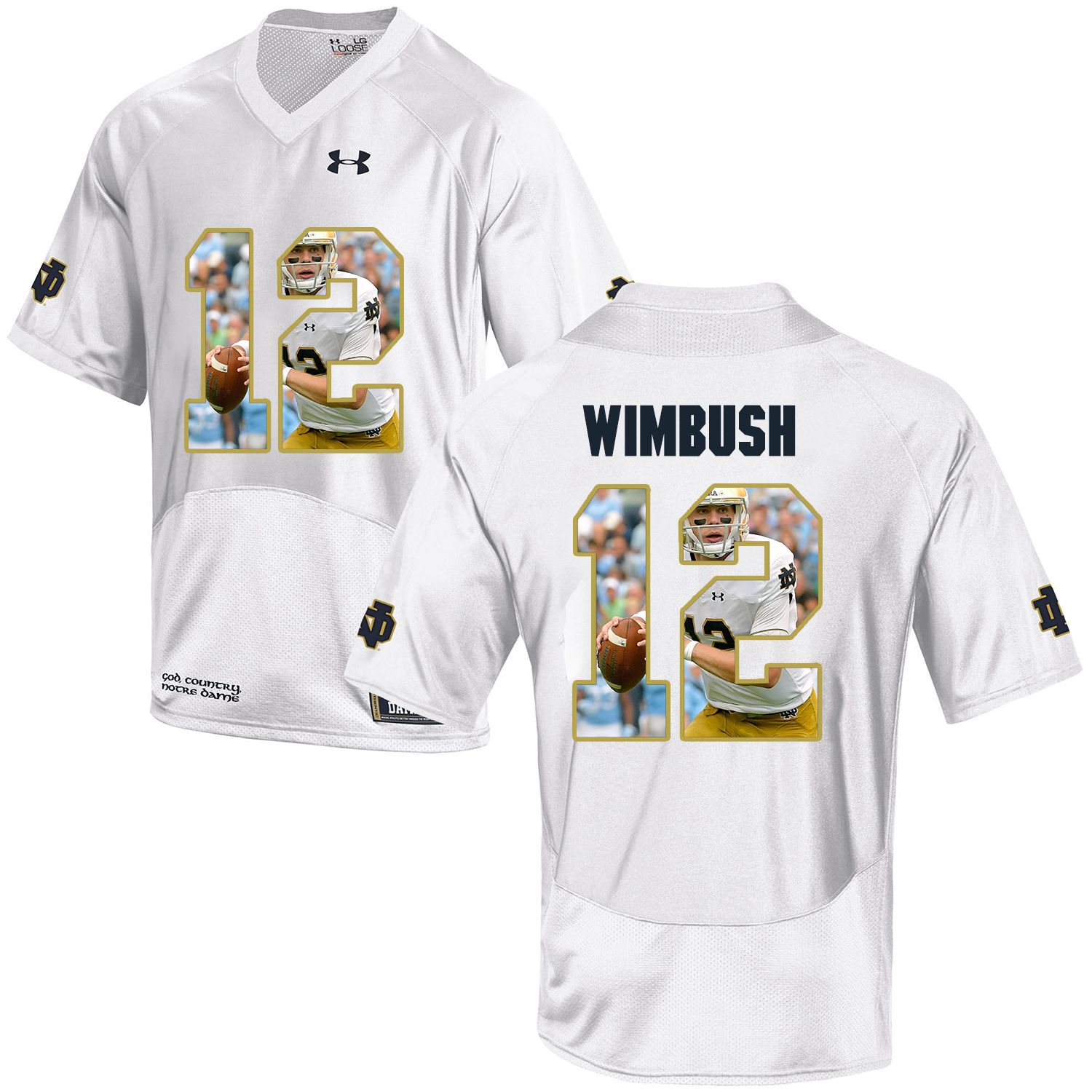 Men Norte Dame Fighting Irish #12 Wimbush White Fashion Edition Customized NCAA Jerseys